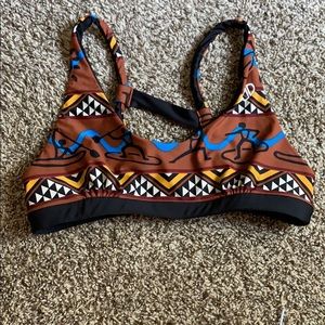 Reversible bathing suit sports bra